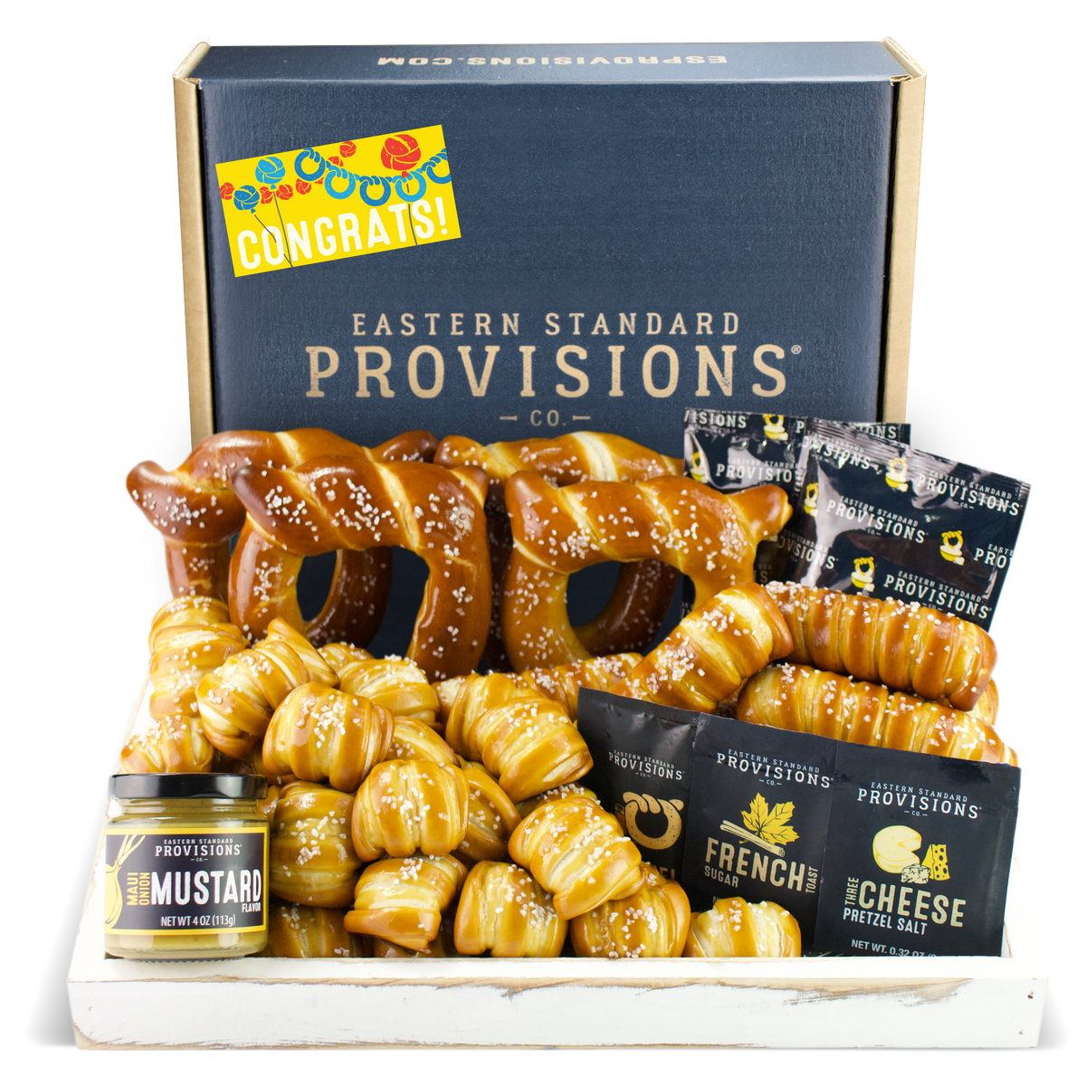 Soft Pretzels, Salts & Sauces Variety Box - Congratulations